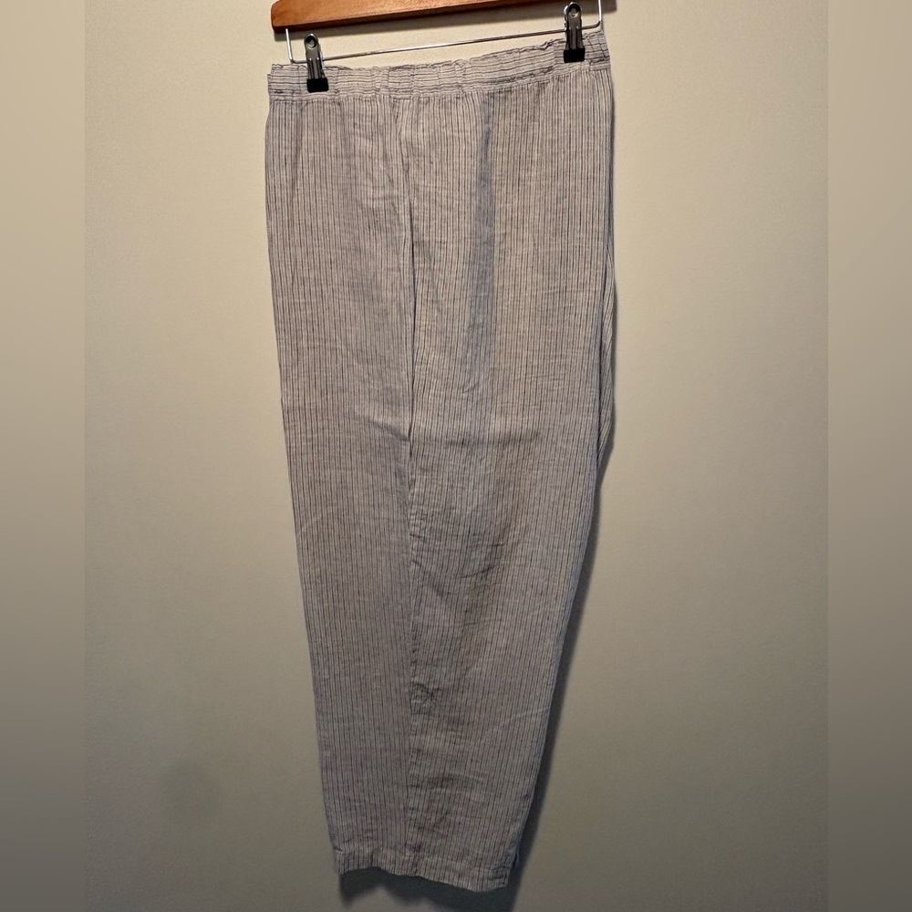 Eileen Fisher Linen Pants Elastic Waist Cool Comfortable Resort Vacation Casual